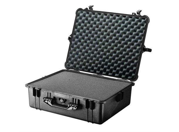 PELI CASE 1600 m/skum, sort Innv. mål: 546x420x202 mm