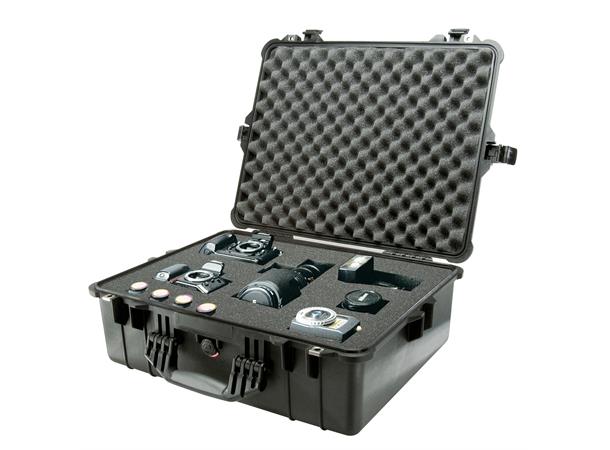 PELI CASE 1600 m/skum, sort Innv. mål: 546x420x202 mm