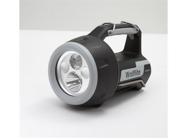 WOLF XT75H Ex Sone 0 oppladbar LED-lykt inkl. 230V lader. 2 spredn, 2 lysstyrker