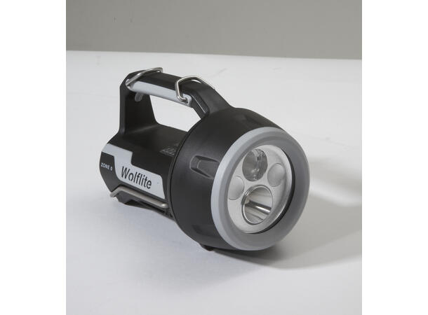 WOLF XT75H Ex Sone 0 oppladbar LED-lykt inkl. 230V lader. 2 spredn, 2 lysstyrker