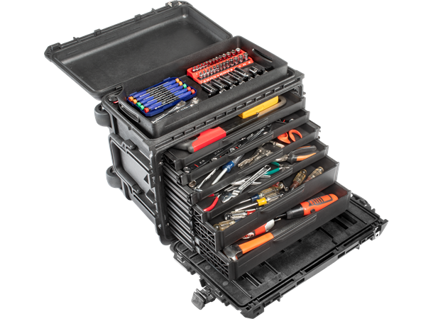 PELI CASE 0450 SD4 med 4 stk lave og 2 stk høye skuffer