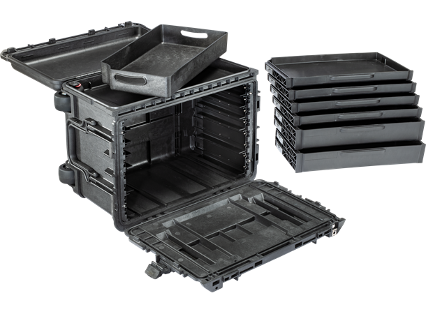 PELI CASE 0450 SD4 med 4 stk lave og 2 stk høye skuffer