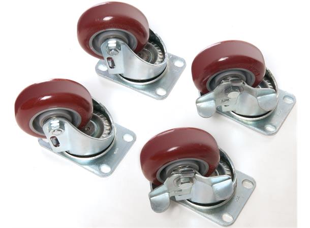 Hjulsett for PELI CASE 0500/0550, m/brems