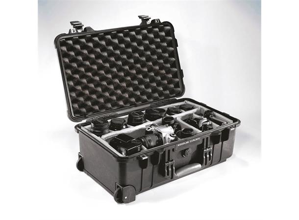PELI CASE 1510 m/polstrede skillevegger Innv. mål: 502x279x193 mm