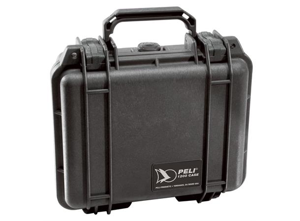 PELI CASE 1200 sort uten skum Innv. mål: 235x181x105 mm