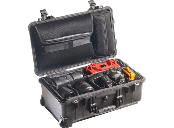 PELI CASE 1510 m/skillevegger og PC-innl Innv. mål: 502x279x193 mm
