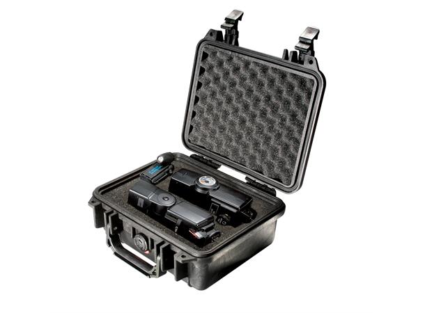 PELI CASE 1200 m/skum, sort Innv. mål: 235x181x105 mm