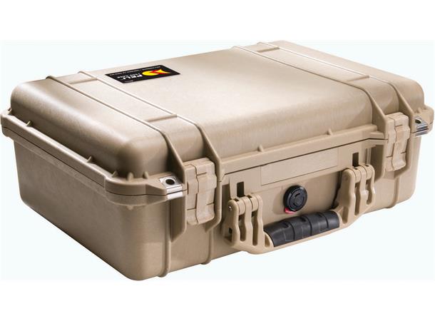 PELI CASE 1500 u/skum, desert tan Innv. mål: 428x286x155 mm