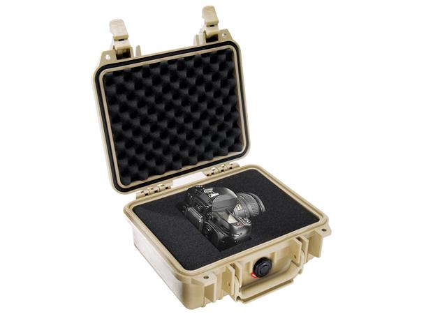PELI CASE 1200 m/skum,Desert Tan(60 STK) Innv. mål: 235x181x105 mm