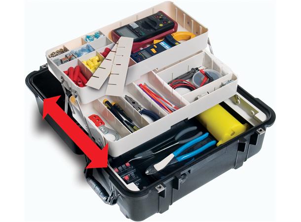 PELI CASE 1460 verktøykoffert, sort Innv. mål: 471x252x277 mm