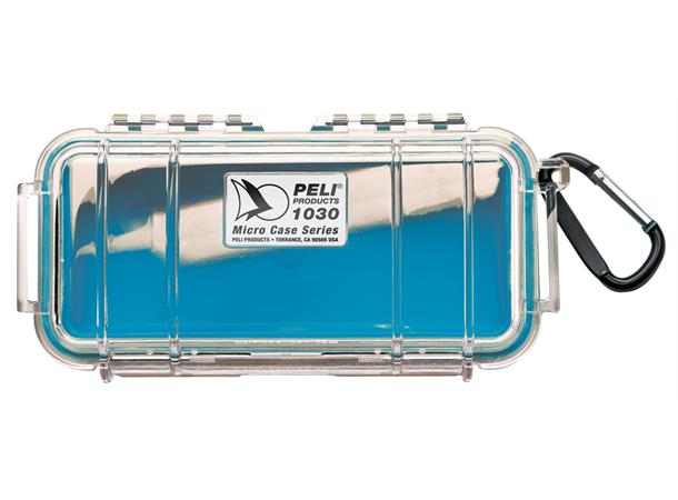 PELI 1030 MICRO CASE blå/klar Innv. mål: 165x70x52 mm