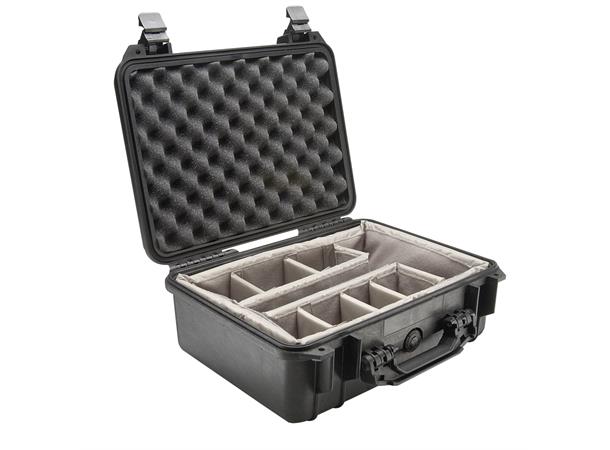 PELI CASE 1450 m/skillevegger, sort Innv. mål: 374x260x154 mm